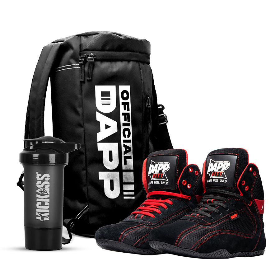 DAPP ActiveKit Weightlifting Black Shoes and Athletic Duffle Bag Black