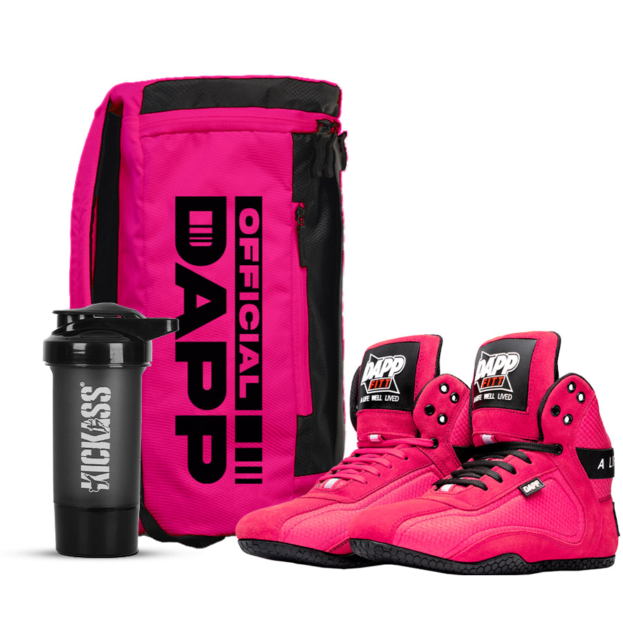 DAPP ActiveKit Weightlifting Pink Shoes and Athletic Duffle Bag Pink