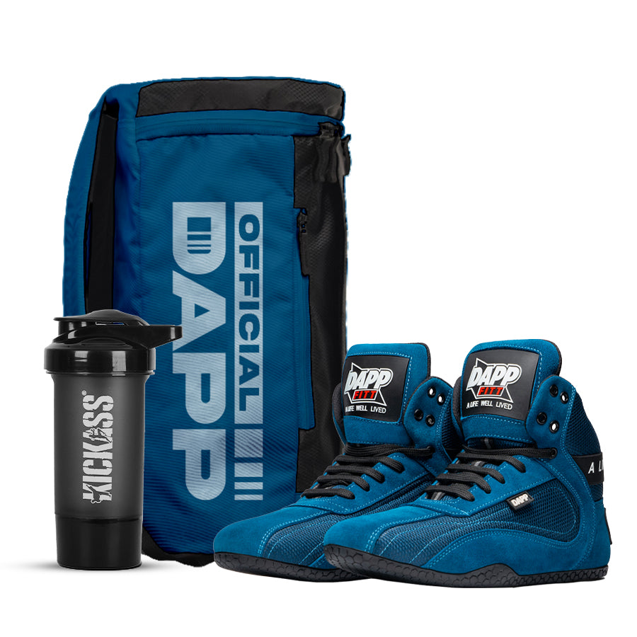 DAPP ActiveKit Weightlifting Blue Shoes and Athletic Duffle Bag Blue