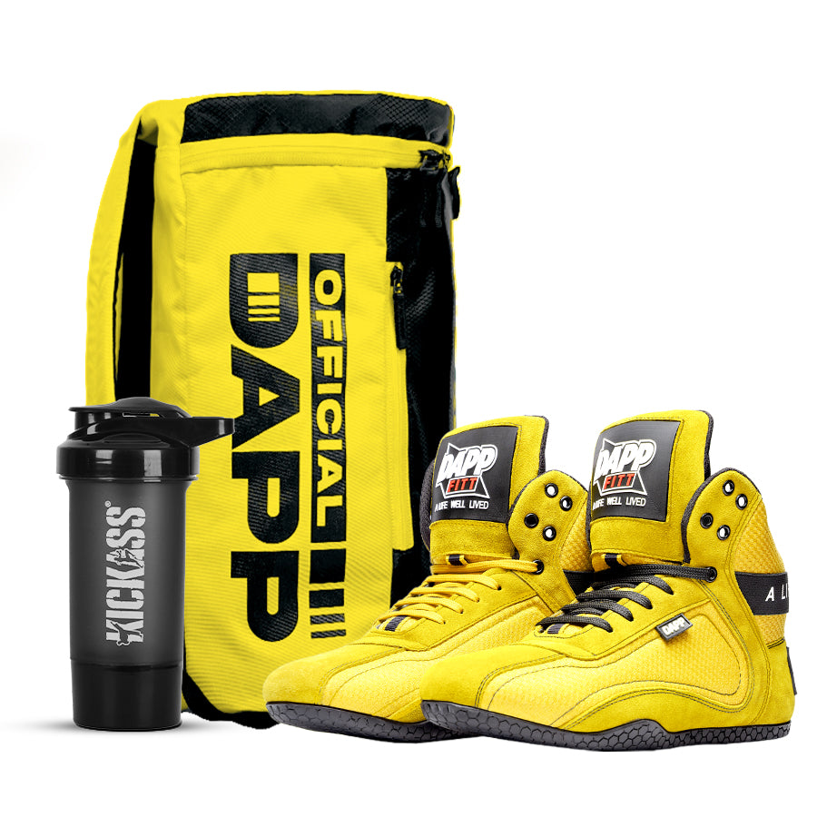 DAPP ActiveKit Weightlifting Yellow Shoes and Athletic Duffle Bag Yellow