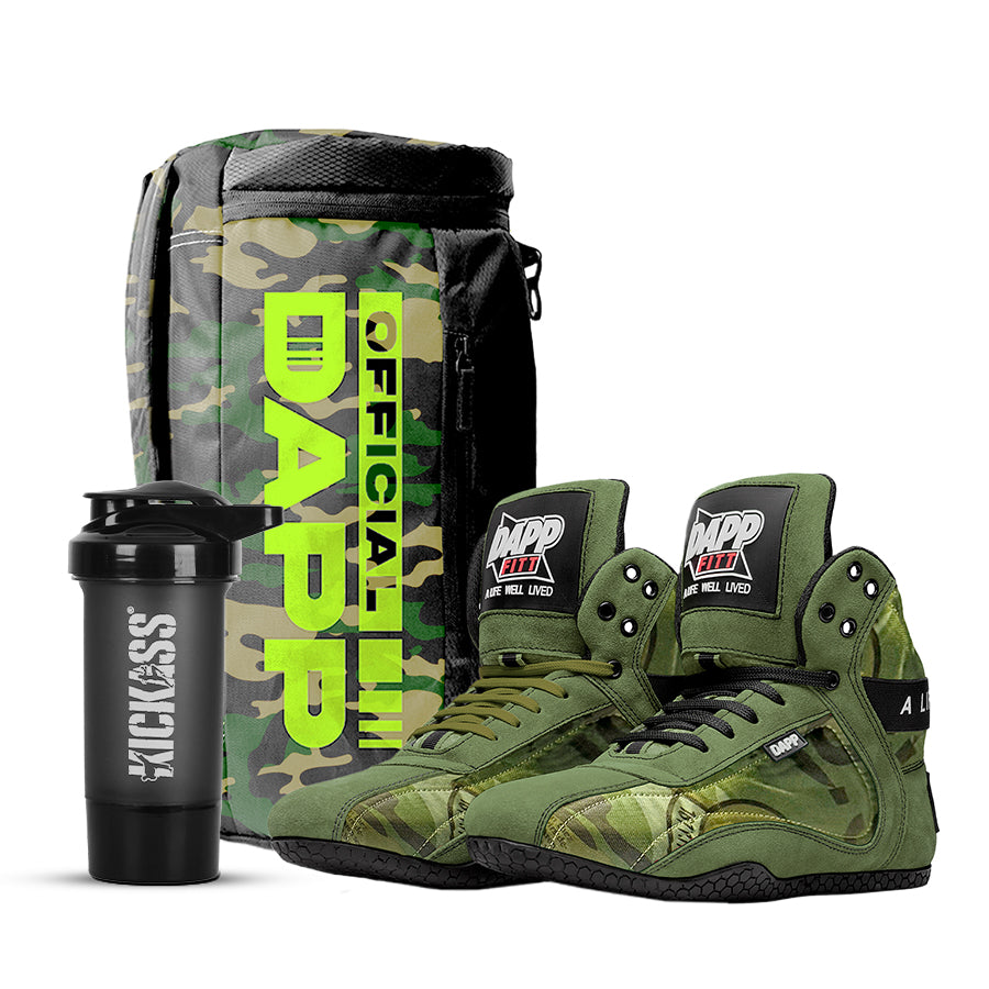 DAPP ActiveKit Weightlifting Camo Shoes and Athletic Duffle Bag Camo