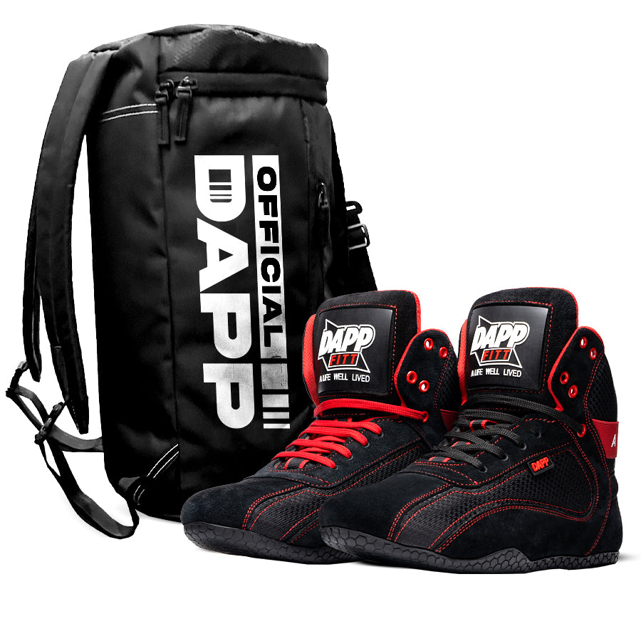 DAPP ActiveKit Weightlifting Black Shoes and Athletic Duffle Bag Black