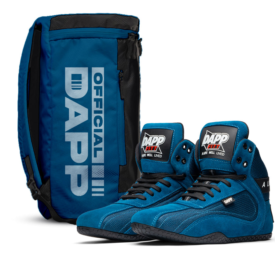 DAPP ActiveKit Weightlifting Blue Shoes and Athletic Duffle Bag Blue