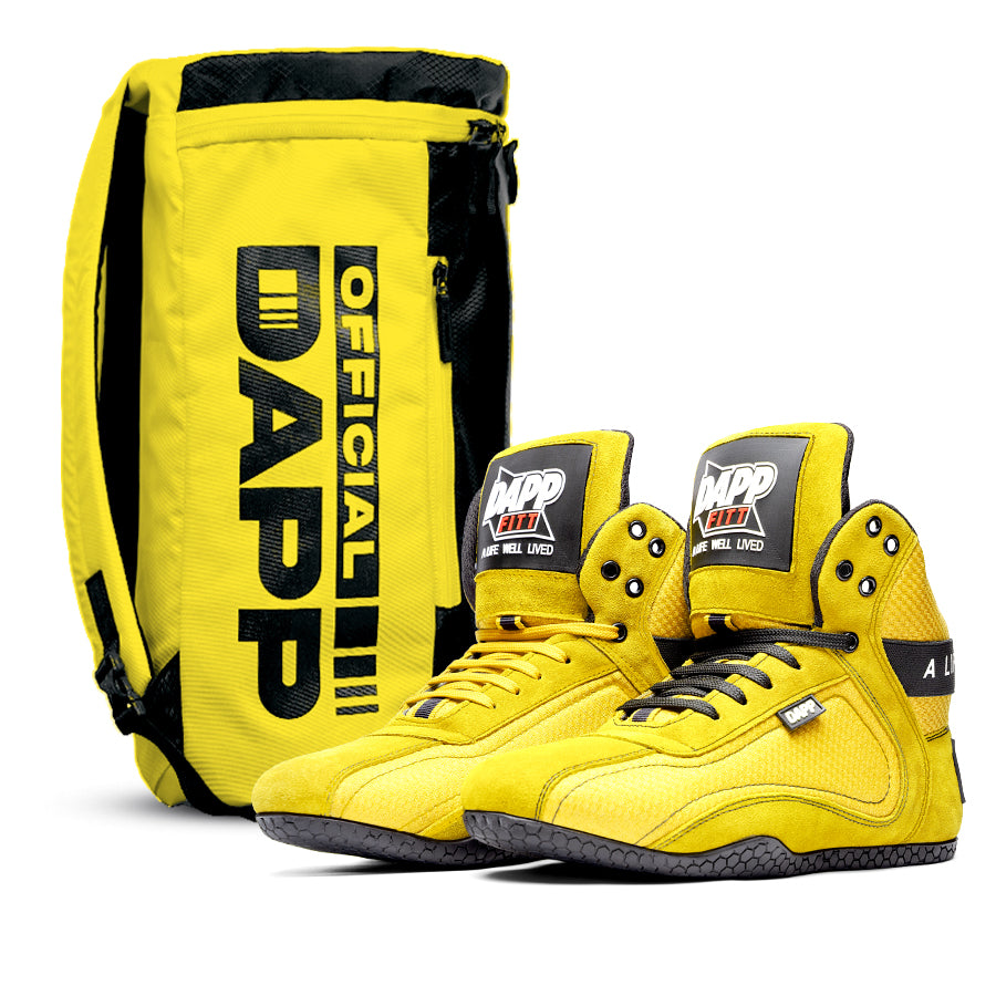 DAPP ActiveKit Weightlifting Yellow Shoes and Athletic Duffle Bag Yellow